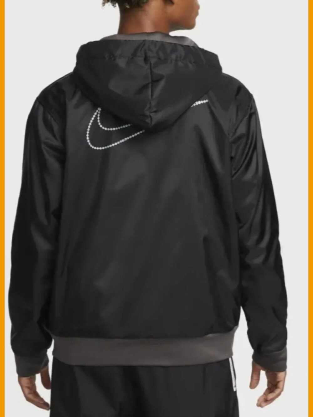 Nike‎ Jacket Mens  Black Therma-FIT Hooded Full Zip Reflective CHAIN Swoosh, 2XL